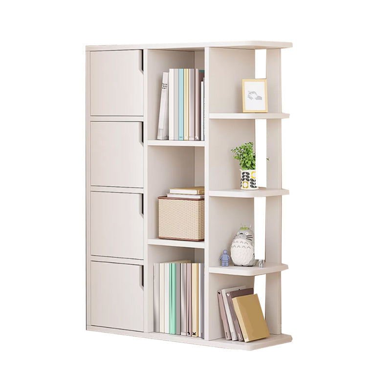 Simple Side Cabinet with Doors Modern Faux Wood Accent Cabinet 26"L x 10"W x 40"H White Clearhalo 'Cabinets & Chests' 'cabinets_chests' 'furn' 'furn_cabinets_chests' 'Furniture' 'Living Room Furniture' 6568284