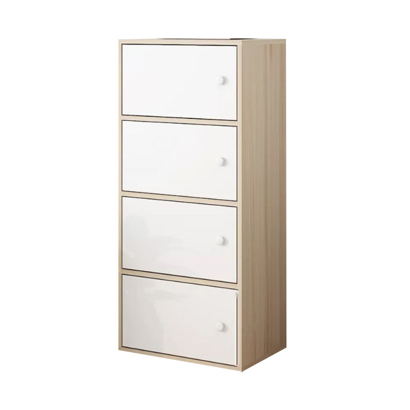 Simple Side Cabinet with Doors Modern Faux Wood Accent Cabinet 16"L x 12"W x 40"H Brown Clearhalo 'Cabinets & Chests' 'cabinets_chests' 'furn' 'furn_cabinets_chests' 'Furniture' 'Living Room Furniture' 6568285