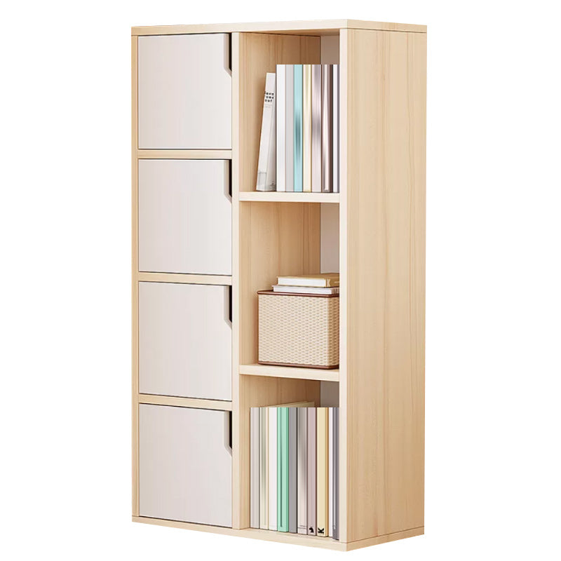 Simple Side Cabinet with Doors Modern Faux Wood Accent Cabinet 19.7"L x 9.8"W x 40.2"H Brown Clearhalo 'Cabinets & Chests' 'cabinets_chests' 'furn' 'furn_cabinets_chests' 'Furniture' 'Living Room Furniture' 6568287