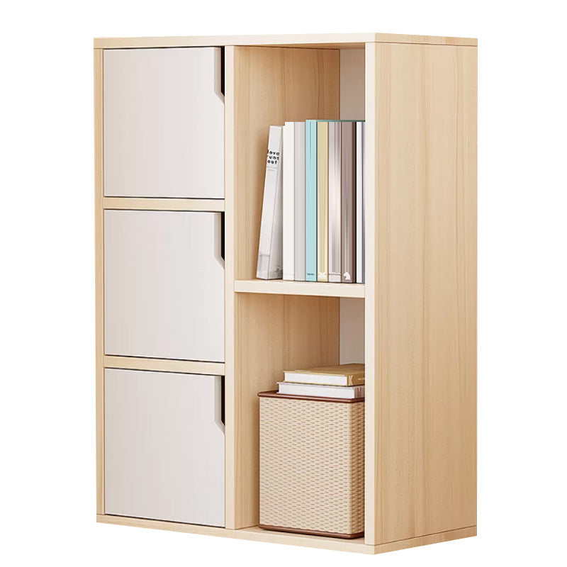 Simple Side Cabinet with Doors Modern Faux Wood Accent Cabinet 20"L x 10"W x 30"H Brown Clearhalo 'Cabinets & Chests' 'cabinets_chests' 'furn' 'furn_cabinets_chests' 'Furniture' 'Living Room Furniture' 6568291