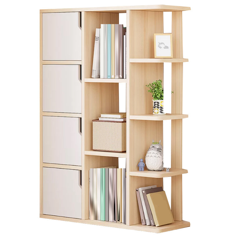 Simple Side Cabinet with Doors Modern Faux Wood Accent Cabinet 26"L x 10"W x 40"H Brown Clearhalo 'Cabinets & Chests' 'cabinets_chests' 'furn' 'furn_cabinets_chests' 'Furniture' 'Living Room Furniture' 6568292