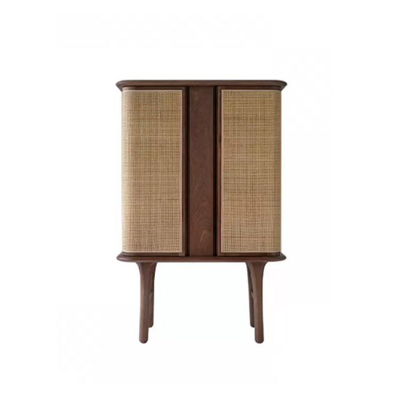 Rectangle Storage Cabinet Solid Wood Standard Cabinet with Doors Walnut Clearhalo 'Cabinets & Chests' 'cabinets_chests' 'furn' 'furn_cabinets_chests' 'Furniture' 'Living Room Furniture' 6568305