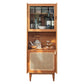 51.2" Tall Solid Wood Storage Cabinet with Glass Paned 2 - Door Rattan Accent Chest Clearhalo 'Cabinets & Chests' 'cabinets_chests' 'furn' 'furn_cabinets_chests' 'Furniture' 'Living Room Furniture' 6568328