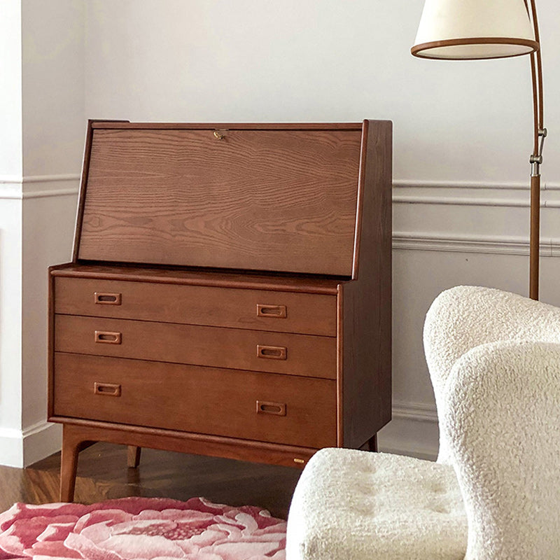 Mid-Century Modern Wood Accent Chest in Ash 46" Tall 5 Drawers Cabinet Clearhalo 'Cabinets & Chests' 'cabinets_chests' 'furn' 'furn_cabinets_chests' 'Furniture' 'Living Room Furniture' 6568337