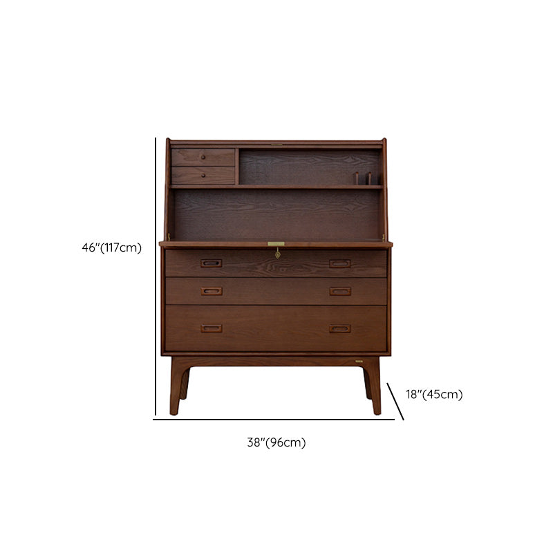 Mid-Century Modern Wood Accent Chest in Ash 46" Tall 5 Drawers Cabinet Clearhalo 'Cabinets & Chests' 'cabinets_chests' 'furn' 'furn_cabinets_chests' 'Furniture' 'Living Room Furniture' 6568349