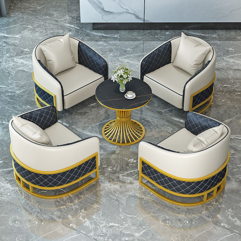 Modern Leather Sofa Chesterfield Tuxedo Arm Loveseat for Bonus Room Clearhalo 'furn' 'furn_sofas' 'Furniture' 'Living Room Furniture' 'Sofa' 'sofas' 6568685