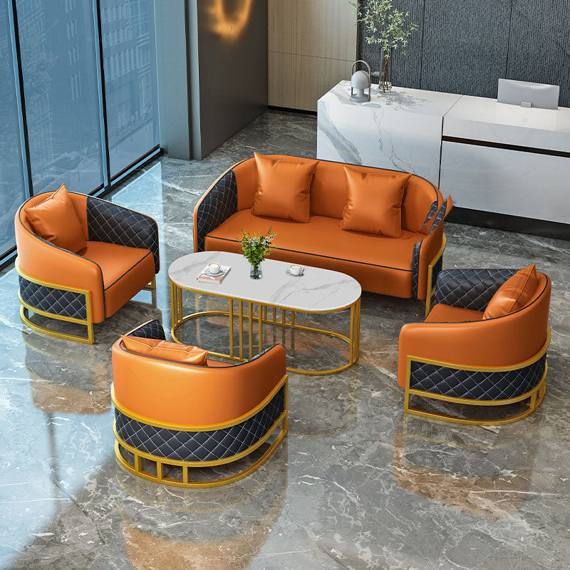 Modern Leather Sofa Chesterfield Tuxedo Arm Loveseat for Bonus Room Clearhalo 'furn' 'furn_sofas' 'Furniture' 'Living Room Furniture' 'Sofa' 'sofas' 6568688