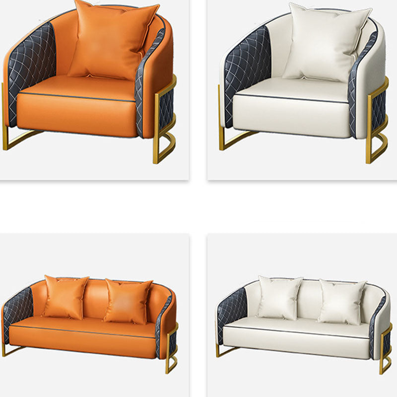 Modern Leather Sofa Chesterfield Tuxedo Arm Loveseat for Bonus Room Clearhalo 'furn' 'furn_sofas' 'Furniture' 'Living Room Furniture' 'Sofa' 'sofas' 6568693