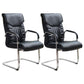 Modern Fixed Arms Office Chair Leather Task Chair for Office Black 2 Piece Set Clearhalo 'furn' 'furn_office_chair' 'Furniture' 'Office Chairs' 'Office Furniture' 'office_chair' 6569170