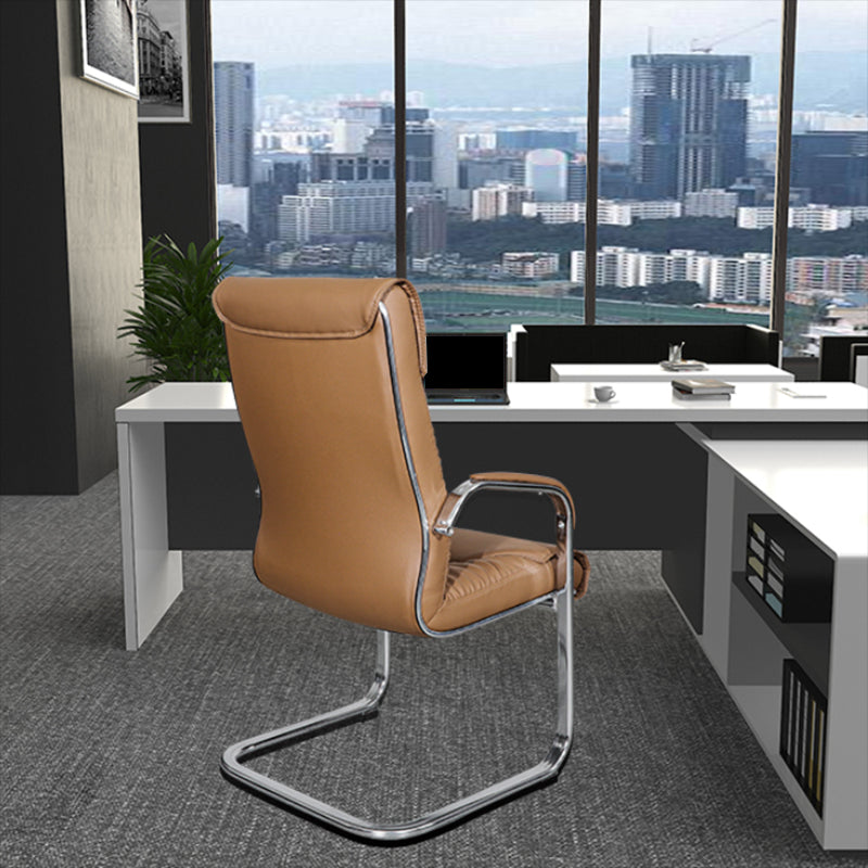 Modern Fixed Arms Office Chair Leather Task Chair for Office Clearhalo 'furn' 'furn_office_chair' 'Furniture' 'Office Chairs' 'Office Furniture' 'office_chair' 6569171
