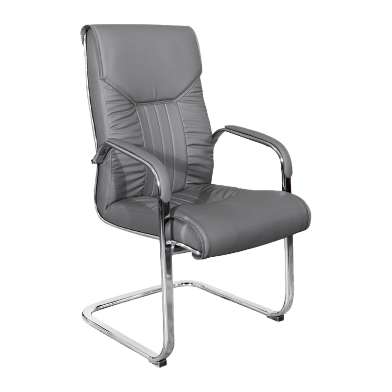 Modern Fixed Arms Office Chair Leather Task Chair for Office Dark Gray 1 Piece Clearhalo 'furn' 'furn_office_chair' 'Furniture' 'Office Chairs' 'Office Furniture' 'office_chair' 6569177