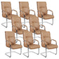 Modern Fixed Arms Office Chair Leather Task Chair for Office Brown 8 Piece Set Clearhalo 'furn' 'furn_office_chair' 'Furniture' 'Office Chairs' 'Office Furniture' 'office_chair' 6569189