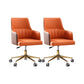 Modern Fixed Arms Desk Chair Adjustable Seat Height Office Chair with Wheels Orange 2 Piece Set Clearhalo 'furn' 'furn_office_chair' 'Furniture' 'Office Chairs' 'Office Furniture' 'office_chair' 6569309