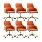 Modern Fixed Arms Desk Chair Adjustable Seat Height Office Chair with Wheels Orange 6 Piece Set Clearhalo 'furn' 'furn_office_chair' 'Furniture' 'Office Chairs' 'Office Furniture' 'office_chair' 6569314
