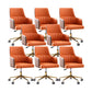 Modern Fixed Arms Desk Chair Adjustable Seat Height Office Chair with Wheels Orange 8 Piece Set Clearhalo 'furn' 'furn_office_chair' 'Furniture' 'Office Chairs' 'Office Furniture' 'office_chair' 6569315