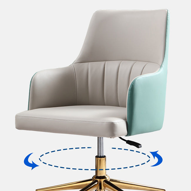 Modern Fixed Arms Desk Chair Adjustable Seat Height Office Chair with Wheels Clearhalo 'furn' 'furn_office_chair' 'Furniture' 'Office Chairs' 'Office Furniture' 'office_chair' 6569322