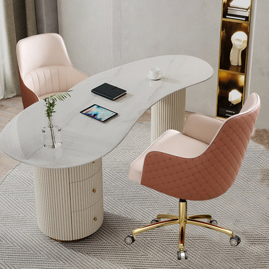 Modern Fixed Arms Desk Chair Adjustable Seat Height Office Chair with Wheels Clearhalo 'furn' 'furn_office_chair' 'Furniture' 'Office Chairs' 'Office Furniture' 'office_chair' 6569325