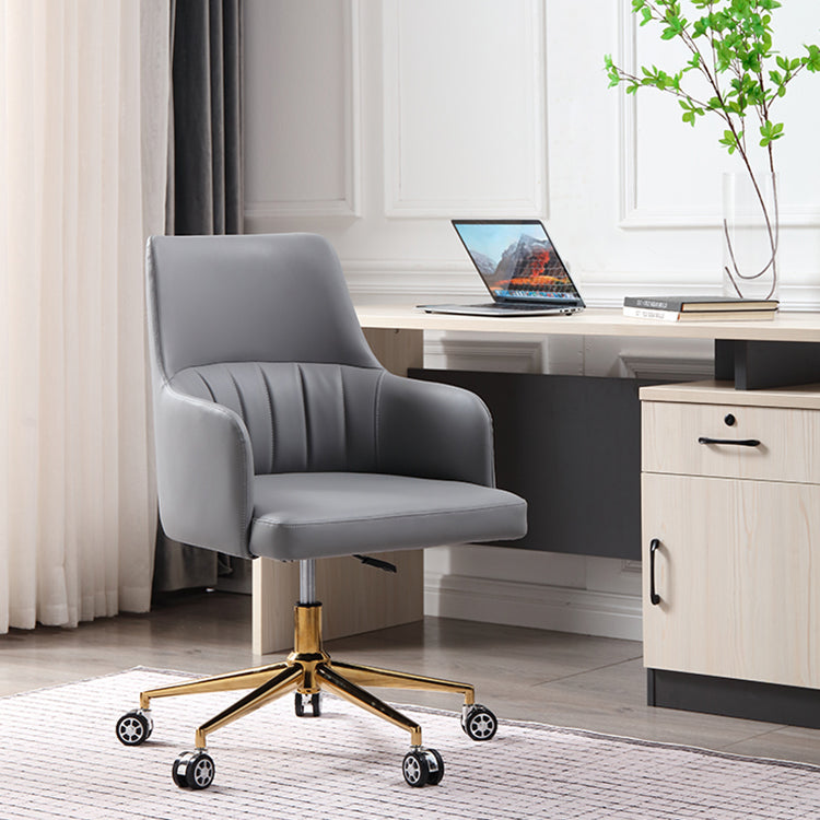 Modern Fixed Arms Desk Chair Adjustable Seat Height Office Chair with Wheels Clearhalo 'furn' 'furn_office_chair' 'Furniture' 'Office Chairs' 'Office Furniture' 'office_chair' 6569328
