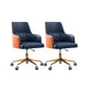 Modern Fixed Arms Desk Chair Adjustable Seat Height Office Chair with Wheels Navy Blue 2 Piece Set Clearhalo 'furn' 'furn_office_chair' 'Furniture' 'Office Chairs' 'Office Furniture' 'office_chair' 6569333