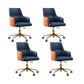 Modern Fixed Arms Desk Chair Adjustable Seat Height Office Chair with Wheels Navy Blue 4 Piece Set Clearhalo 'furn' 'furn_office_chair' 'Furniture' 'Office Chairs' 'Office Furniture' 'office_chair' 6569334
