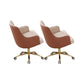 Modern Fixed Arms Desk Chair Adjustable Seat Height Office Chair with Wheels Beige 2 Piece Set Clearhalo 'furn' 'furn_office_chair' 'Furniture' 'Office Chairs' 'Office Furniture' 'office_chair' 6569338