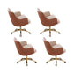 Modern Fixed Arms Desk Chair Adjustable Seat Height Office Chair with Wheels Beige 4 Piece Set Clearhalo 'furn' 'furn_office_chair' 'Furniture' 'Office Chairs' 'Office Furniture' 'office_chair' 6569339