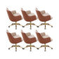 Modern Fixed Arms Desk Chair Adjustable Seat Height Office Chair with Wheels Beige 6 Piece Set Clearhalo 'furn' 'furn_office_chair' 'Furniture' 'Office Chairs' 'Office Furniture' 'office_chair' 6569340