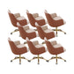 Modern Fixed Arms Desk Chair Adjustable Seat Height Office Chair with Wheels Beige 8 Piece Set Clearhalo 'furn' 'furn_office_chair' 'Furniture' 'Office Chairs' 'Office Furniture' 'office_chair' 6569341