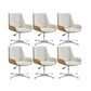 Slide Modern Desk Chair Adjustable Seat Height Office Chair with Wheels White 6 Piece Set Clearhalo 'furn' 'furn_office_chair' 'Furniture' 'Office Chairs' 'Office Furniture' 'office_chair' 6569350