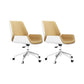 Slide Modern Desk Chair Adjustable Seat Height Office Chair with Wheels Beige 2 Piece Set Clearhalo 'furn' 'furn_office_chair' 'Furniture' 'Office Chairs' 'Office Furniture' 'office_chair' 6569355
