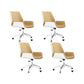 Slide Modern Desk Chair Adjustable Seat Height Office Chair with Wheels Beige 4 Piece Set Clearhalo 'furn' 'furn_office_chair' 'Furniture' 'Office Chairs' 'Office Furniture' 'office_chair' 6569358
