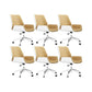 Slide Modern Desk Chair Adjustable Seat Height Office Chair with Wheels Beige 6 Piece Set Clearhalo 'furn' 'furn_office_chair' 'Furniture' 'Office Chairs' 'Office Furniture' 'office_chair' 6569360
