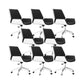 Slide Modern Desk Chair Adjustable Seat Height Office Chair with Wheels Black White 8 Piece Set Clearhalo 'furn' 'furn_office_chair' 'Furniture' 'Office Chairs' 'Office Furniture' 'office_chair' 6569368