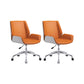 Slide Modern Desk Chair Adjustable Seat Height Office Chair with Wheels Orange 2 Piece Set Clearhalo 'furn' 'furn_office_chair' 'Furniture' 'Office Chairs' 'Office Furniture' 'office_chair' 6569374