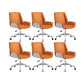 Slide Modern Desk Chair Adjustable Seat Height Office Chair with Wheels Orange 6 Piece Set Clearhalo 'furn' 'furn_office_chair' 'Furniture' 'Office Chairs' 'Office Furniture' 'office_chair' 6569376