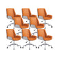 Slide Modern Desk Chair Adjustable Seat Height Office Chair with Wheels Orange 8 Piece Set Clearhalo 'furn' 'furn_office_chair' 'Furniture' 'Office Chairs' 'Office Furniture' 'office_chair' 6569377