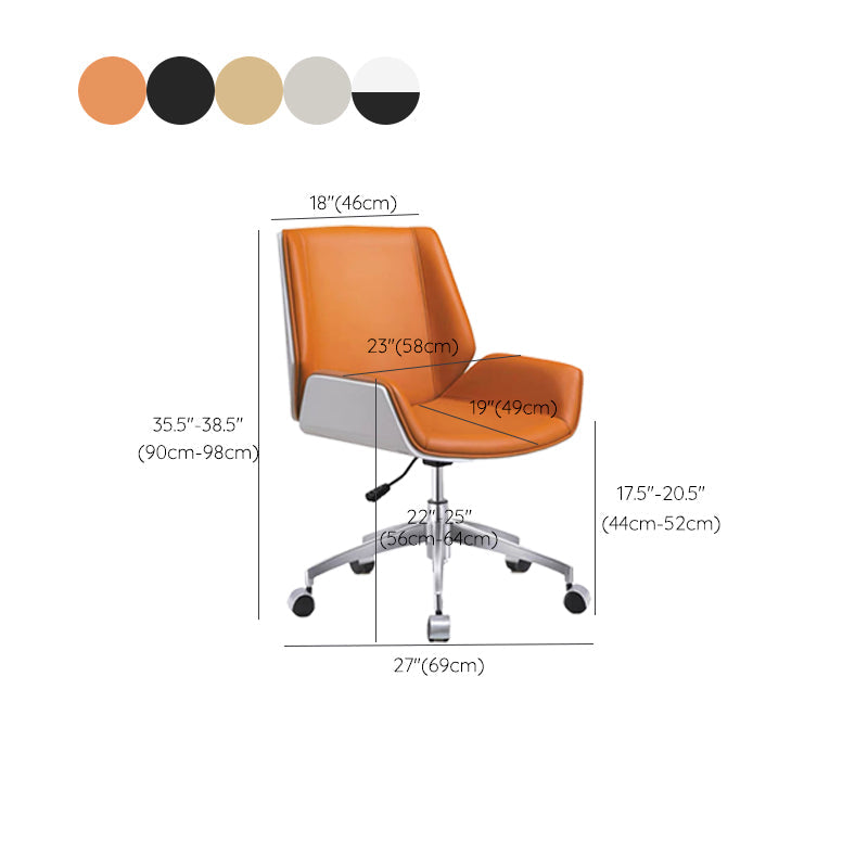 Slide Modern Desk Chair Adjustable Seat Height Office Chair with Wheels Clearhalo 'furn' 'furn_office_chair' 'Furniture' 'Office Chairs' 'Office Furniture' 'office_chair' 6569378