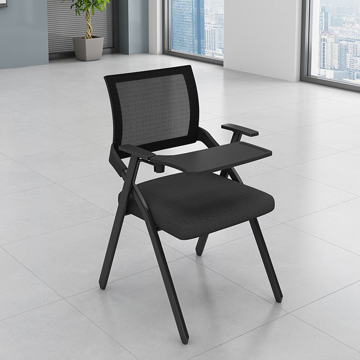 Contemporary Arms Included Conference Chair Mesh-back Chair for Office Black With Writing Pad 1 Piece Clearhalo 'furn' 'furn_office_chair' 'Furniture' 'Office Chairs' 'Office Furniture' 'office_chair' 6569380