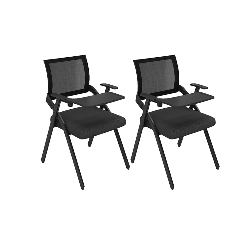 Contemporary Arms Included Conference Chair Mesh-back Chair for Office Black With Writing Pad 2 Piece Set Clearhalo 'furn' 'furn_office_chair' 'Furniture' 'Office Chairs' 'Office Furniture' 'office_chair' 6569381