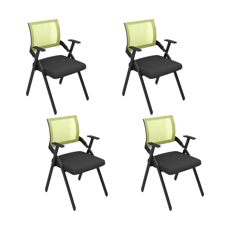 Contemporary Arms Included Conference Chair Mesh-back Chair for Office Green Without Writing Pad 4 Piece Set Clearhalo 'furn' 'furn_office_chair' 'Furniture' 'Office Chairs' 'Office Furniture' 'office_chair' 6569393