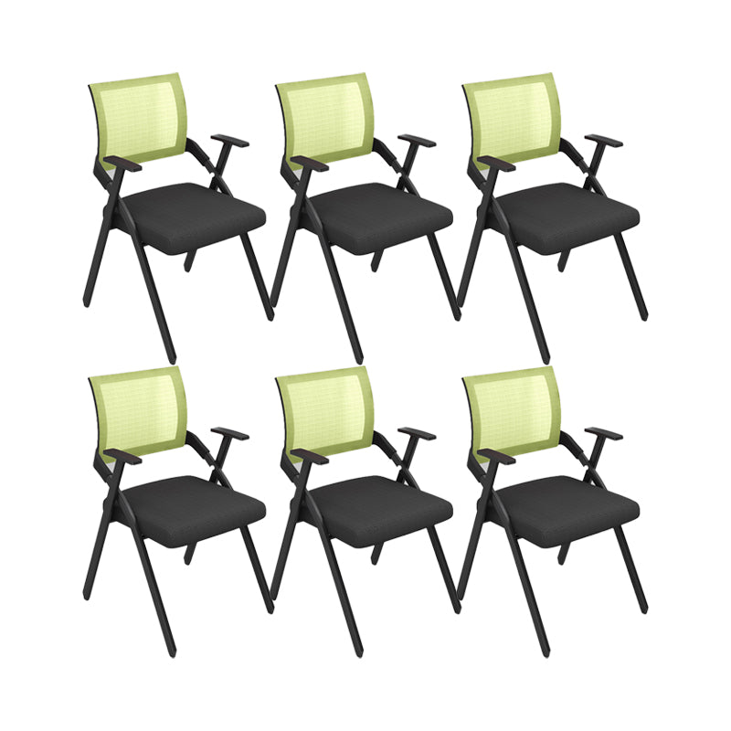 Contemporary Arms Included Conference Chair Mesh-back Chair for Office Green Without Writing Pad 6 Piece Set Clearhalo 'furn' 'furn_office_chair' 'Furniture' 'Office Chairs' 'Office Furniture' 'office_chair' 6569394