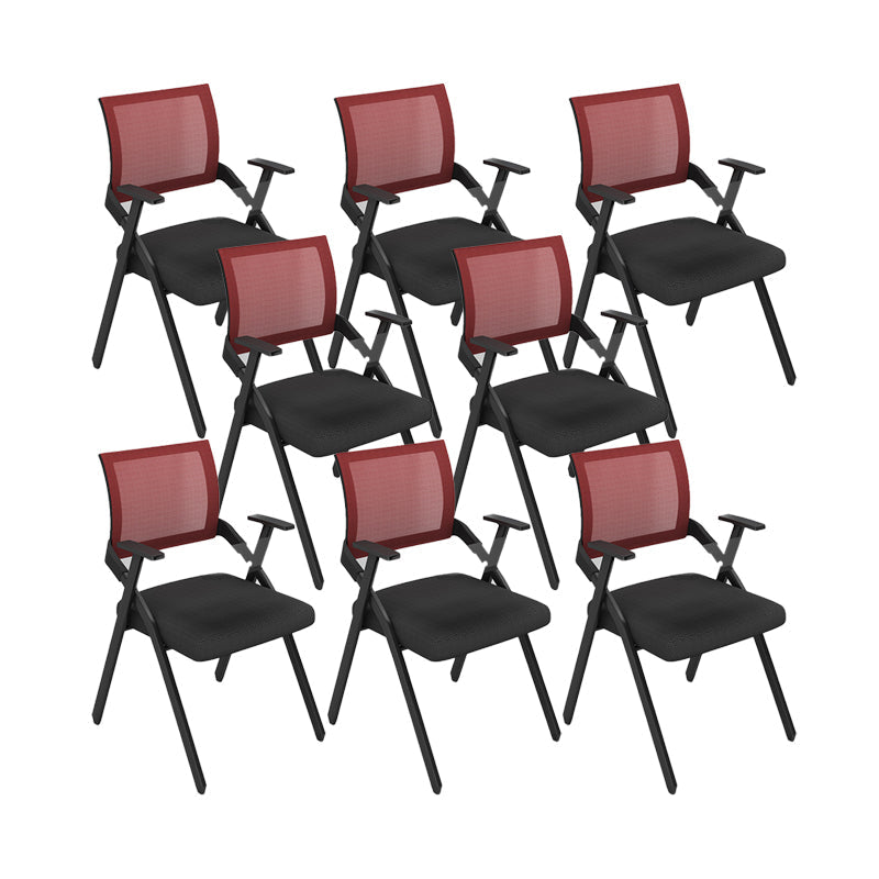 Contemporary Arms Included Conference Chair Mesh-back Chair for Office Red Without Writing Pad 8 Piece Set Clearhalo 'furn' 'furn_office_chair' 'Furniture' 'Office Chairs' 'Office Furniture' 'office_chair' 6569407