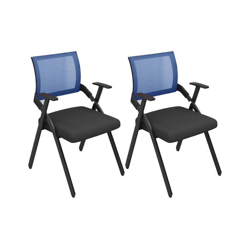 Contemporary Arms Included Conference Chair Mesh-back Chair for Office Blue Without Writing Pad 2 Piece Set Clearhalo 'furn' 'furn_office_chair' 'Furniture' 'Office Chairs' 'Office Furniture' 'office_chair' 6569408