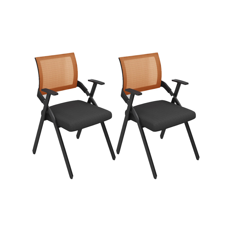 Contemporary Arms Included Conference Chair Mesh-back Chair for Office Orange Without Writing Pad 2 Piece Set Clearhalo 'furn' 'furn_office_chair' 'Furniture' 'Office Chairs' 'Office Furniture' 'office_chair' 6569412