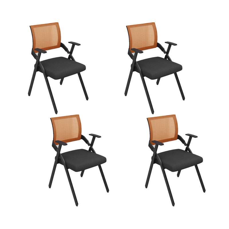 Contemporary Arms Included Conference Chair Mesh-back Chair for Office Orange Without Writing Pad 4 Piece Set Clearhalo 'furn' 'furn_office_chair' 'Furniture' 'Office Chairs' 'Office Furniture' 'office_chair' 6569413