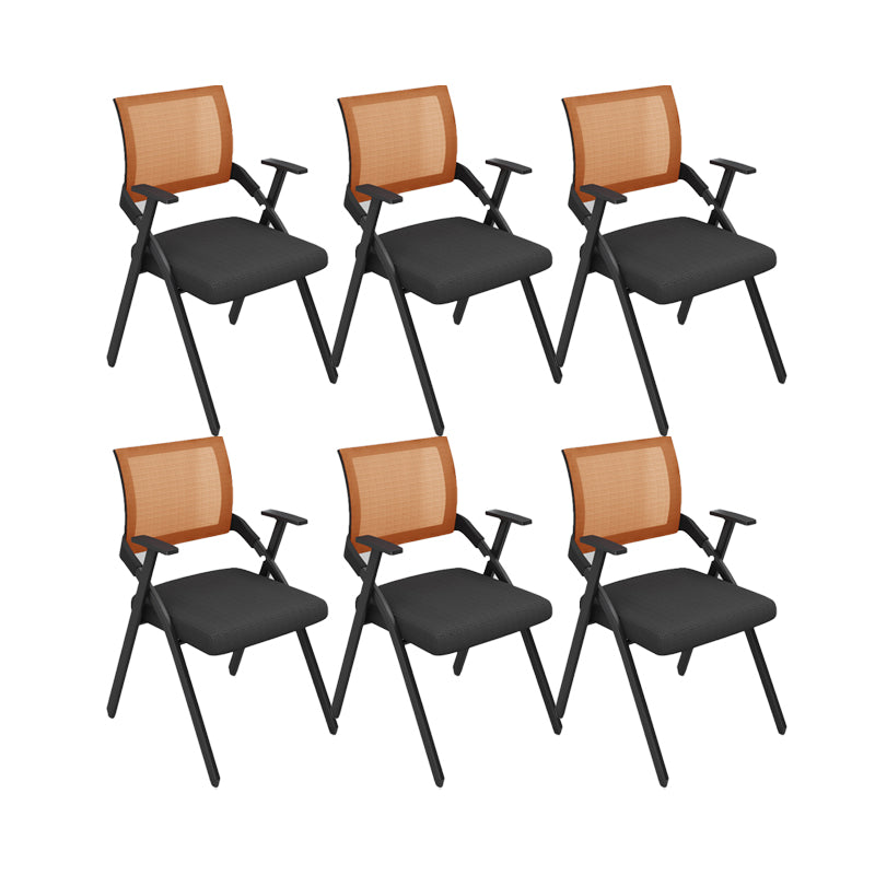 Contemporary Arms Included Conference Chair Mesh-back Chair for Office Orange Without Writing Pad 6 Piece Set Clearhalo 'furn' 'furn_office_chair' 'Furniture' 'Office Chairs' 'Office Furniture' 'office_chair' 6569414