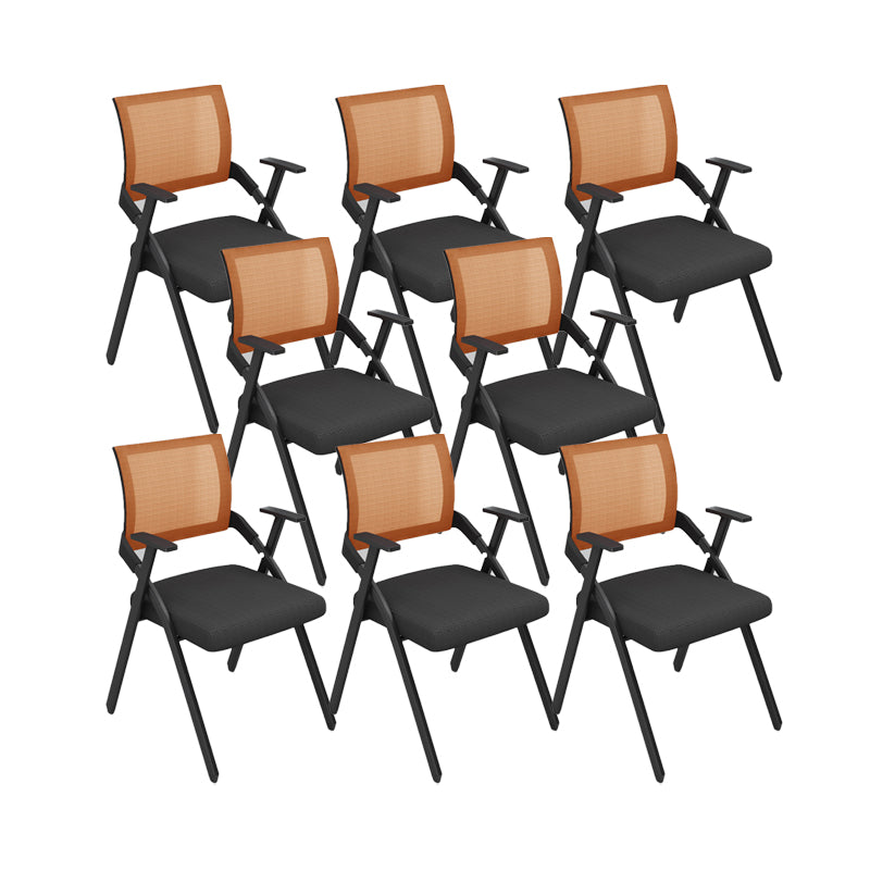 Contemporary Arms Included Conference Chair Mesh-back Chair for Office Orange Without Writing Pad 8 Piece Set Clearhalo 'furn' 'furn_office_chair' 'Furniture' 'Office Chairs' 'Office Furniture' 'office_chair' 6569415