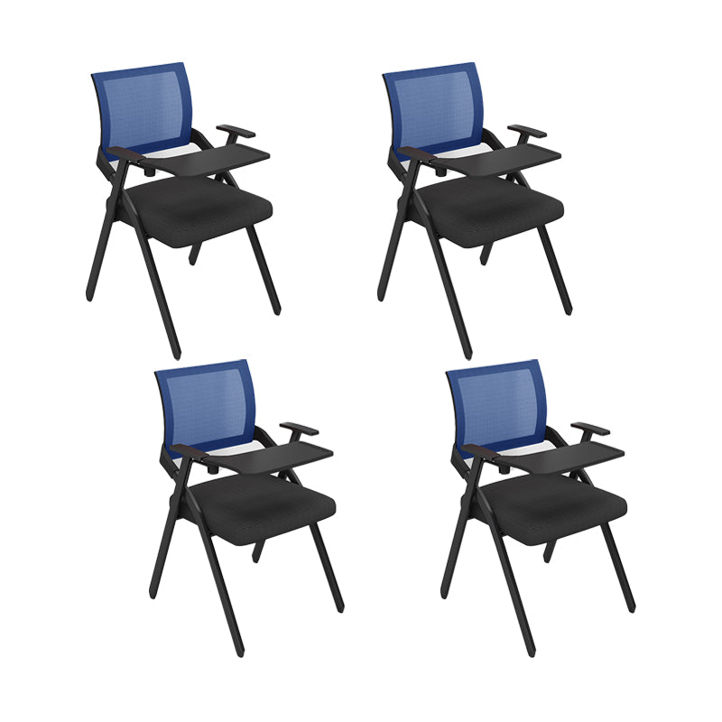 Contemporary Arms Included Conference Chair Mesh-back Chair for Office Blue With Writing Pad 4 Piece Set Clearhalo 'furn' 'furn_office_chair' 'Furniture' 'Office Chairs' 'Office Furniture' 'office_chair' 6569418