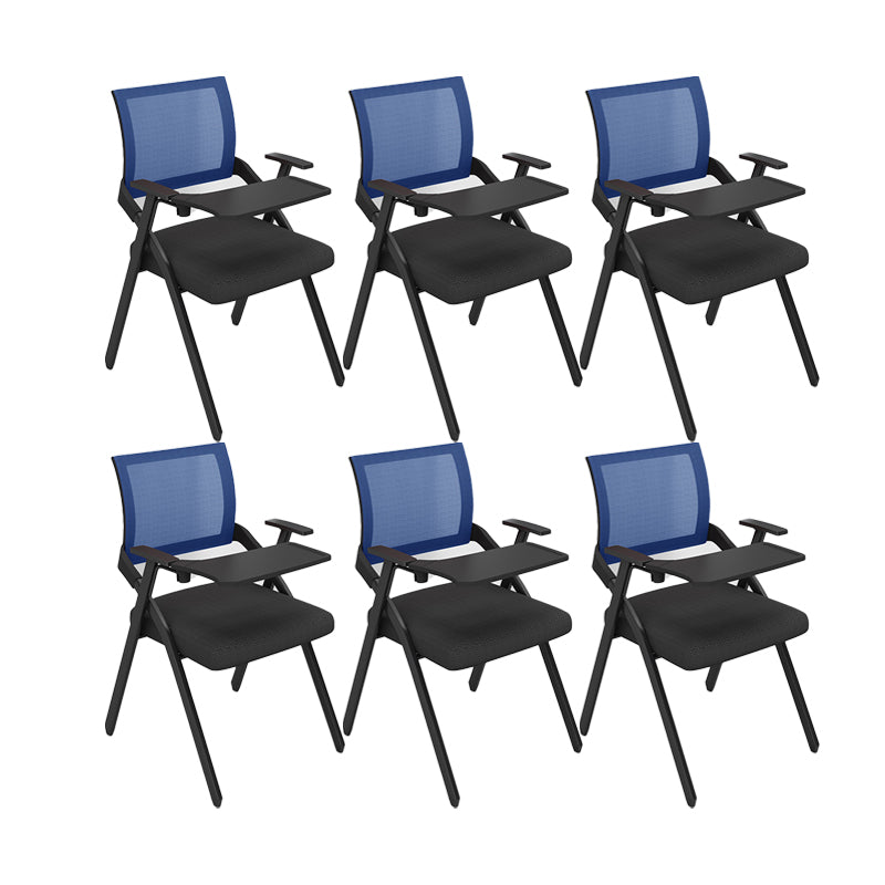 Contemporary Arms Included Conference Chair Mesh-back Chair for Office Blue With Writing Pad 6 Piece Set Clearhalo 'furn' 'furn_office_chair' 'Furniture' 'Office Chairs' 'Office Furniture' 'office_chair' 6569419