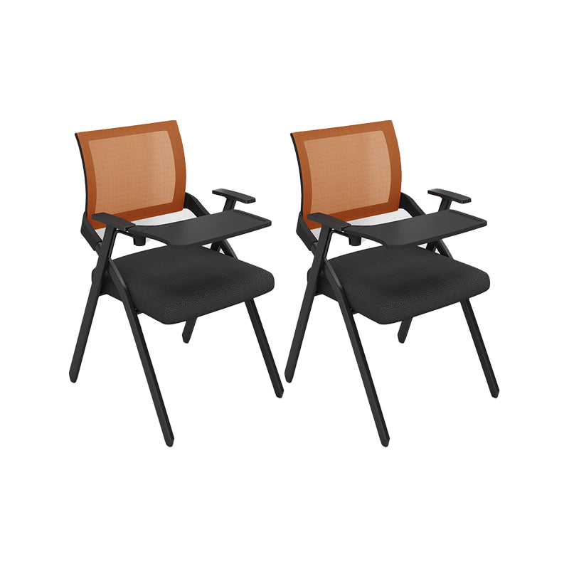 Contemporary Arms Included Conference Chair Mesh-back Chair for Office Orange With Writing Pad 2 Piece Set Clearhalo 'furn' 'furn_office_chair' 'Furniture' 'Office Chairs' 'Office Furniture' 'office_chair' 6569425